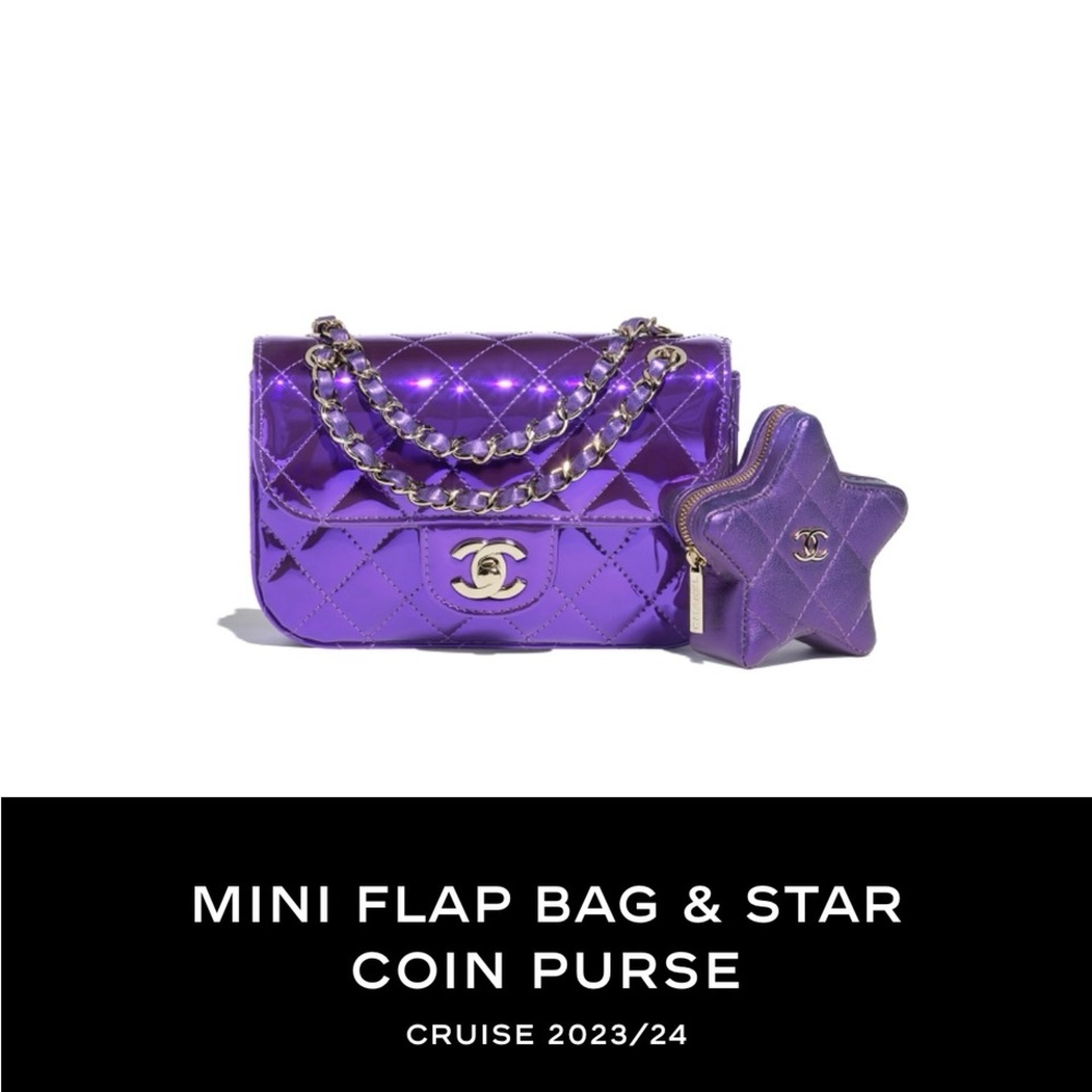Chanel mini flap bag with star coin purse